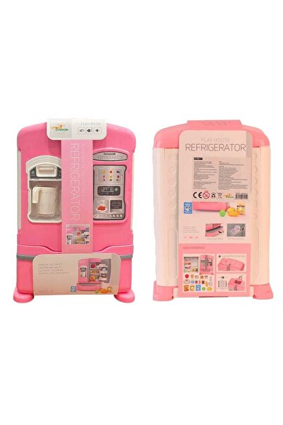 Luminoo OYUNCAK PASTEL RENK BUZDOLABI SETİ KÜÇÜK BUHARLI IŞIKLI PİLLİ