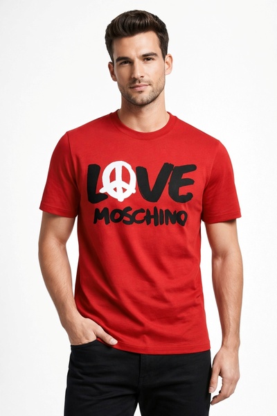 Love Moschino 100% Cotton Slim Fit Logo Print T-Shirt W630648 M4266
