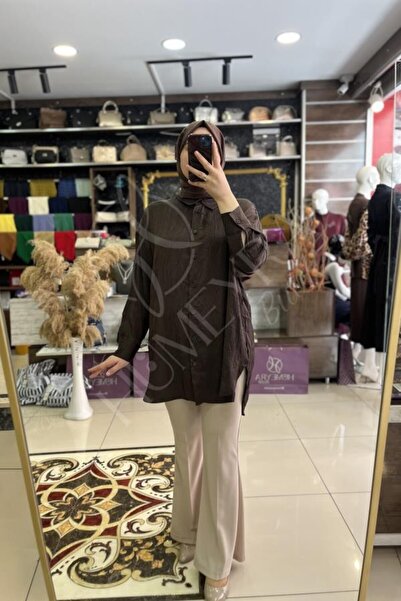 HUMEYRA Crepe Fabric Spanish Leg Trousers