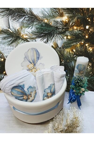 MASSIBEBE Σετ Βάπτισης, Πλήρες Σετ Βάπτισης με Κερί, Θέμα, Κουτί Δώρων