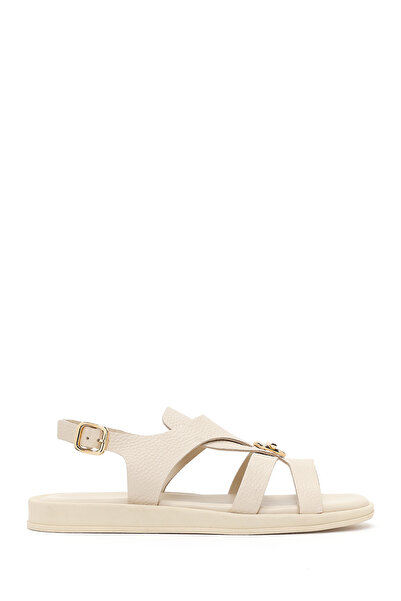 Derimod Γυναικεία δερμάτινα σανδάλια σε μπεζ χρώμα με αγκράφα στην πλάτη 26SF...