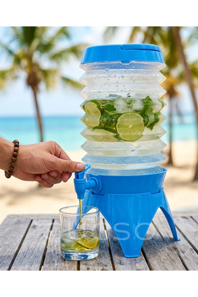 GUCSO Portatif Su Sebili 5 Litre, Kamp & Piknik Soğuk İçecek Sebili, Katlanab...