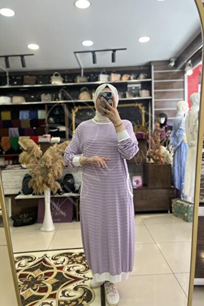 HUMEYRA Ribbed Striped Dress