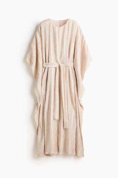 H&M Crinkled tie-belt kaftan dress