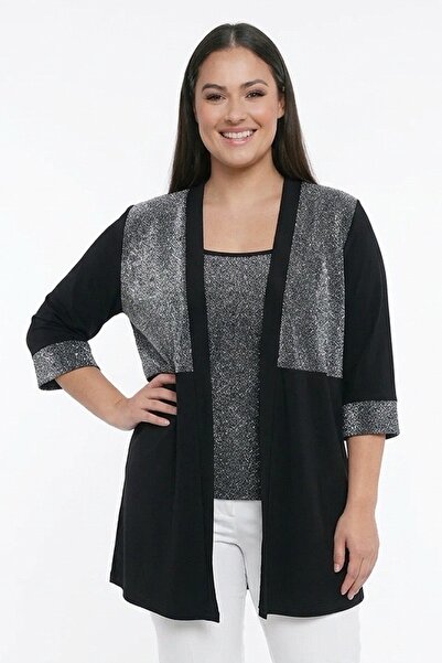 By Saygı Γυναικεία μπλούζα με κορδόνια, ζακέτα με διακοσμητικά στοιχεία, λεπτ...