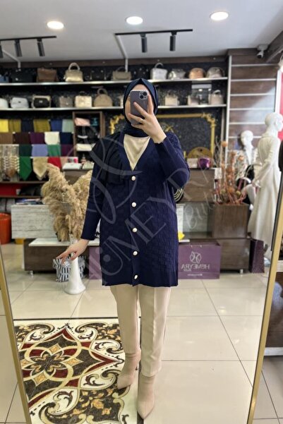 HUMEYRA Shoulder Chiffon Valon Cardigan