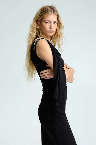 H&M Draped one-shoulder dress