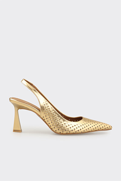 Elle Shoes Gold Deri Kadın Klasik Ayakkabı