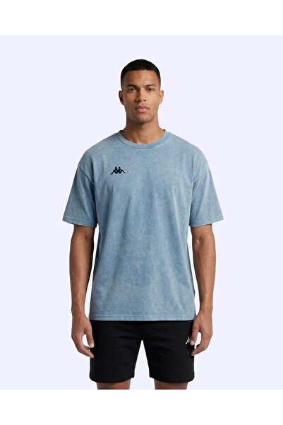 Kappa Jona Tshirt Erkek Mavi Oversize Tişört