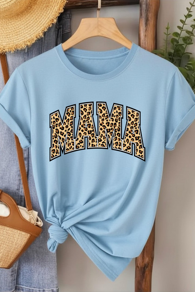 l'eivor Γυναικείο βαμβακερό μπλουζάκι με στάμπα Mama Leopard