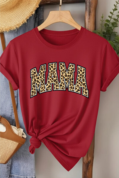 l'eivor Γυναικείο βαμβακερό μπλουζάκι με στάμπα Mama Leopard