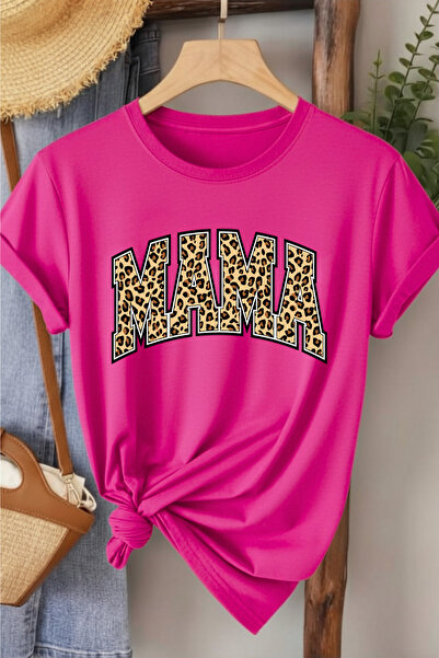 l'eivor Γυναικείο βαμβακερό μπλουζάκι με στάμπα Mama Leopard