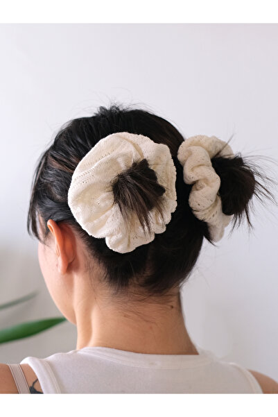 Noestudio Dantel Scrunchie 2’li Set Yumuşak Hacimli Saç Tokası Beyaz & Siyah ...