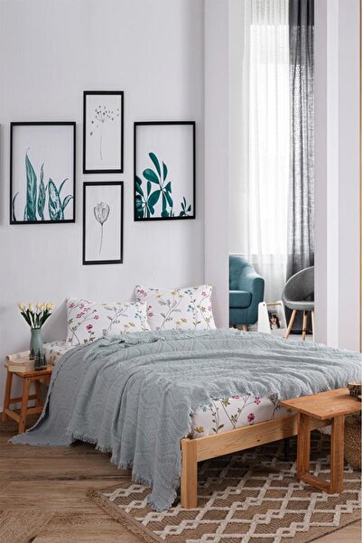 Çeyiz Diyarı Σετ διπλού πικέ Şalemar 4 τεμαχίων πράσινο