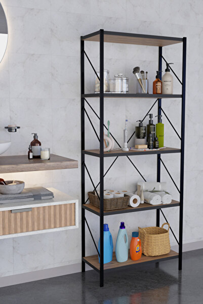 DEKOZUM TİTAN Banyo Rafı Dekoratif Çok Amaçlı Raf Havlu Deterjan Rafı 150x60c...