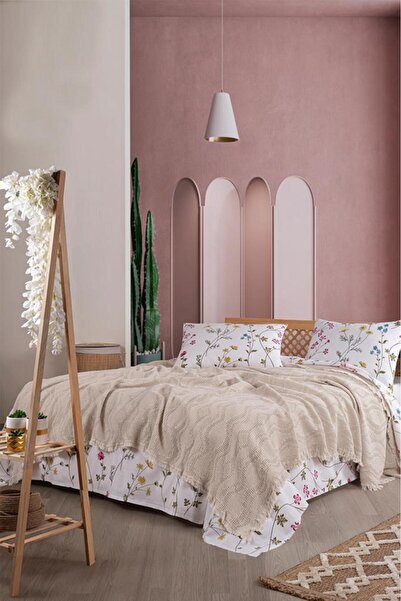 Çeyiz Diyarı Σετ διπλού κρεβατιού Şalemar 4 τεμαχίων Cappucino