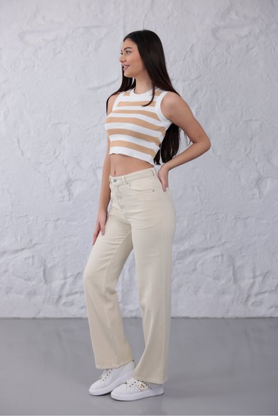 Eseclass Premium Cream Straight Denim Jean Pants