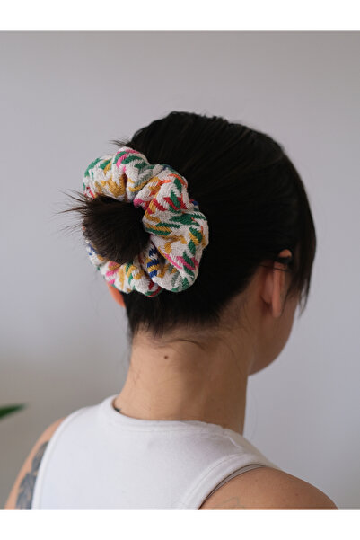 Noestudio Renkli Kazayağı Donut Toka Hacimli Scrunchie Saç Tokası Şık Kadın A...