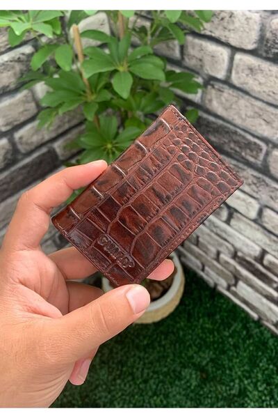GUARD Θήκη πιστωτικών καρτών Taba Croco από γνήσιο δέρμα διπλής στρώσης μίνι ...