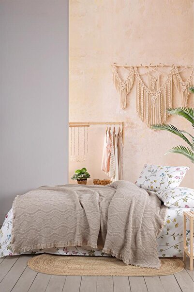 Çeyiz Diyarı Σετ διπλού κρεβατιού Şalemar 4 τεμαχίων, χρώμα βιζόν