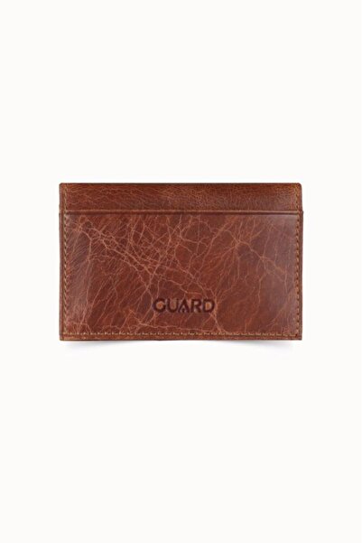 GUARD Tan Genuine Leather Mini Size Credit Card Holder - Grd260404Wt602