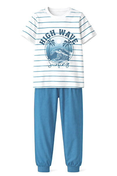 REMSA Піжамний комплект для хлопчика з бавовняного трикотажу 4278 синього кол...