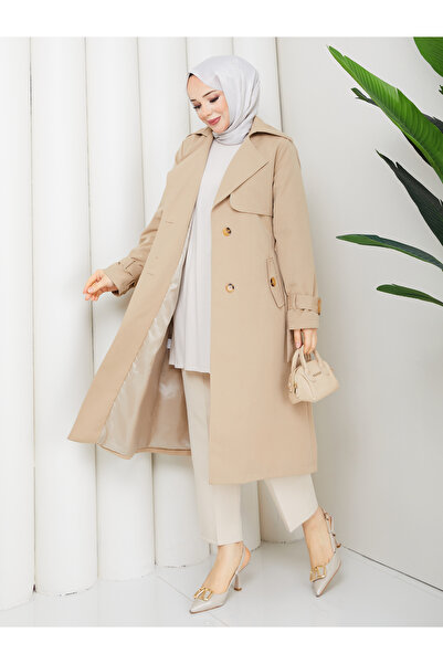 RACE FASHİON Υφασμάτινο αδιάβροχο καμπαρντίνα με επένδυση και χιτζάμπ της Tor...