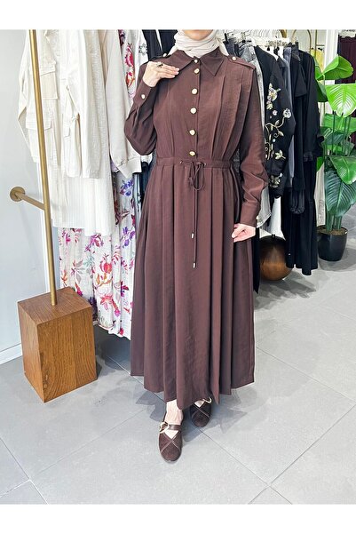 Missemramiss VELOURA ELBİSE KAHVERENGİ
