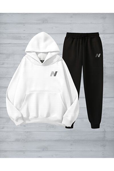 DİVİN Men's Printed Ytr Oversized Sweatahirt - Sweatpants 2-Piece Set
