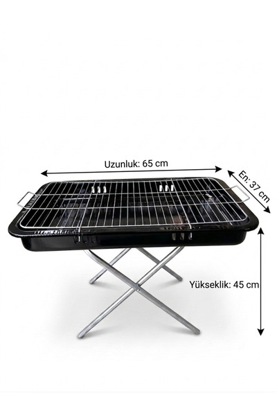 GÜVEN Pratik Katlanabilir Ayaklı Piknik ve Bahçe Mangalı - 65 cm Geniş Izgara...