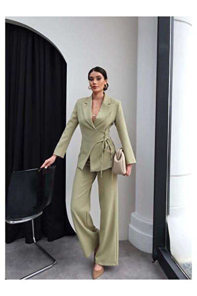 ESRAHELVACI Σετ Παντελόνι και Μπουφάν με Λεπτομέρεια Κρίκων