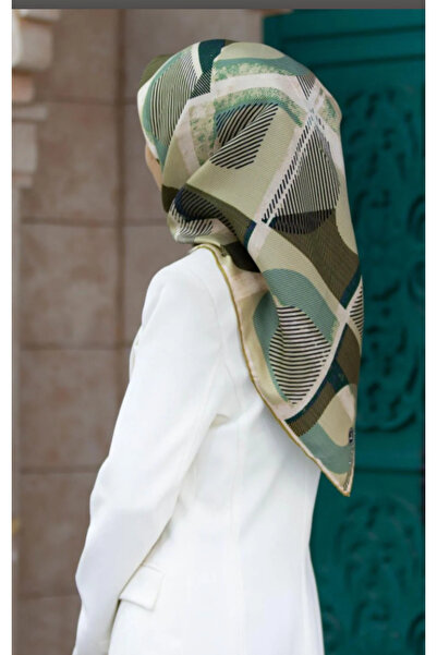 Vissona Μεταξωτό μαντήλι Tivil 51918 - 0402 - 0003 Μοτίβο με πράσινη γραμμή μ...