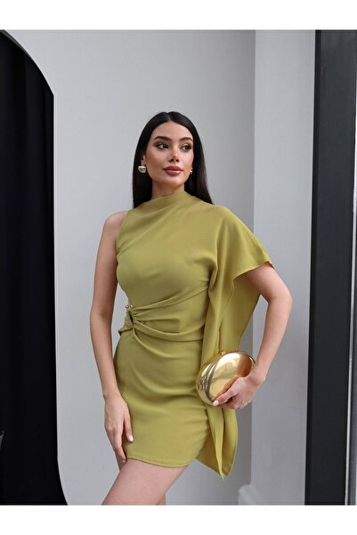 ESRAHELVACI Μίνι φόρεμα με λεπτομέρεια αγκράφα και μονό μανίκι