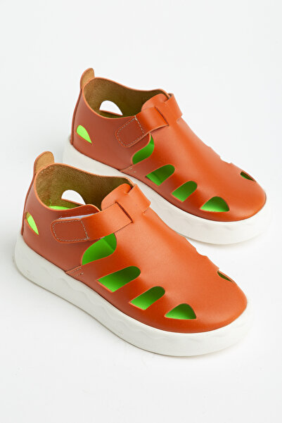 Tonny Black Παιδικά Unisex Πορτοκαλί Ελαφριά Σόλα Άνετα Σανδάλια με Velcro