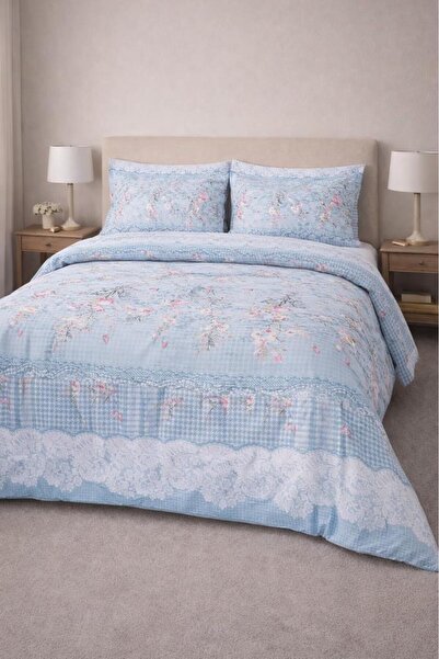 Çeyiz Diyarı Σετ Παπλωματοθήκης Διπλής Κρεβατοκάμαρας Mavilim