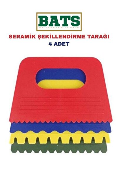 BATS SERAMİK KİL ŞEKİLLENDİRME TARAĞI SETİ 4 ADET