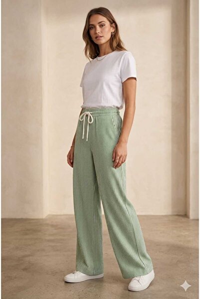 stcococix since 1990 Women's Waterway Striped Elastic Wide Leg Pants