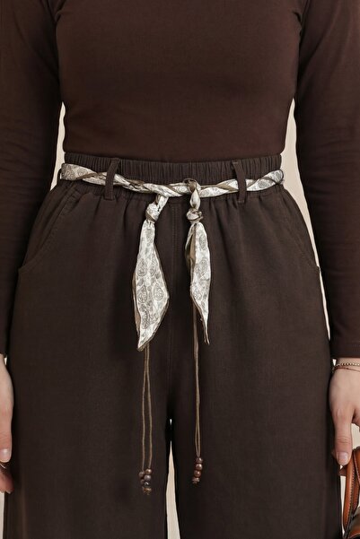 HİJABAYA Λινό παντελόνι με φαρδιά μπατζάκια, ελαστική μέση και τσέπες με ζώνη