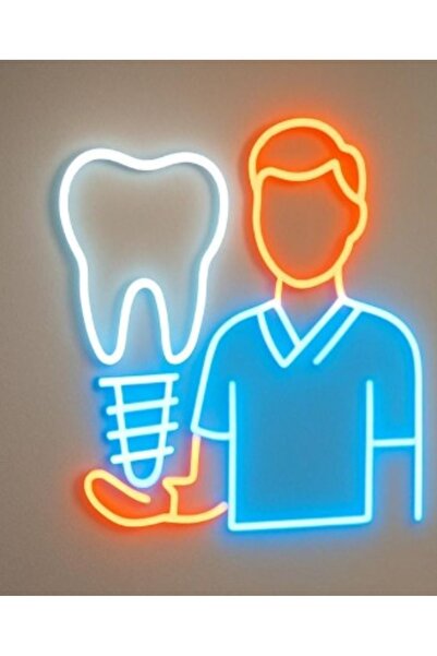 Slasa Dentist Doctor Neon Sign 40x50 cm Multicolor LED 6 mm Acrylic Base Dent...