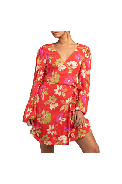 BİLLABONG Καυτό Ρομαντικό Φόρεμα Φωτεινό Παπαρούνι Μ