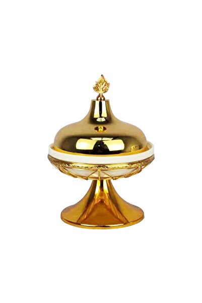 OMEEX Ceramic Candy Pot, Round, CT-099M, Gold
