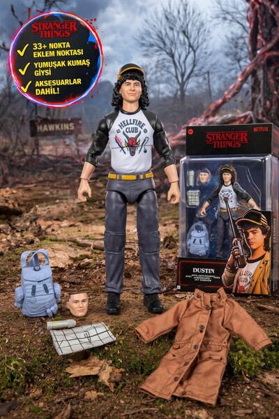 TOYFEST Stranger Things Dustin Henderson 6 İnç Figür 15 cm Aksiyon Oyuncak Ak...