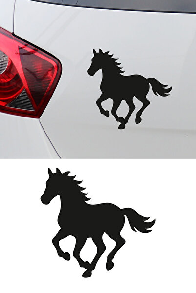 MIGNATIS Horse Silhouette Car Sticker – Minimal Horse Figure Car Sticker 15X14Cm