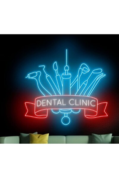 Slasa Smile Neon Sign 57x57 cm Multicolor LED 6 mm Acrylic Base Dental Clinic...