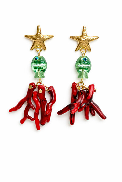 Venus Design Çelik Murano Balık Charm Küpe