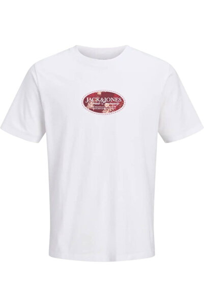 Jack & Jones JACK &JONES Tricou Montauk Front - 12297890-Alb strălucitor