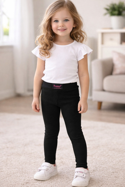 SANTRALBEBE Κοριτσίστικο κολάν από ριμπ βαμβάκι σε διάφορα χρώματα