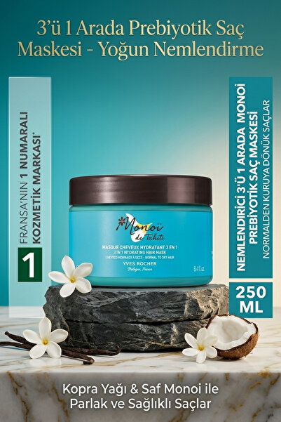Yves Rocher Monoi 3ü1 Arada Saç Maskesi Nemlendirici Besleyici Kuru Saçlar 25...