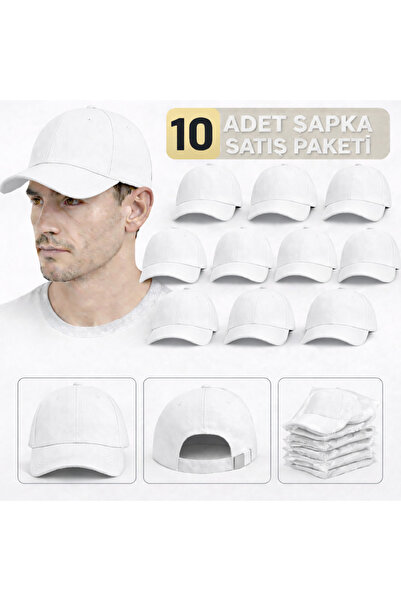 moda nokta Osnovni šešir - beli 100% pamuk gabardin unisex model 10 komada