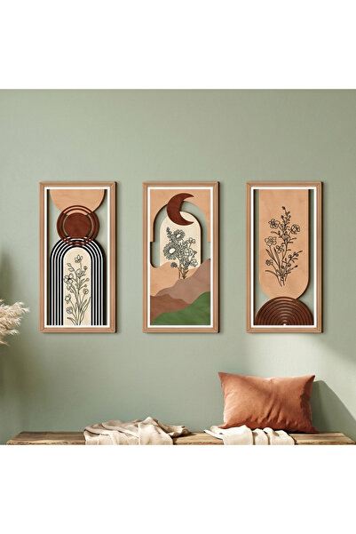 Destello ®   Σετ 3 Διακοσμητικά Πάνελ Τοίχου, Ξύλινα, Μποέμ Στυλ, Πολύχρωμα, ...